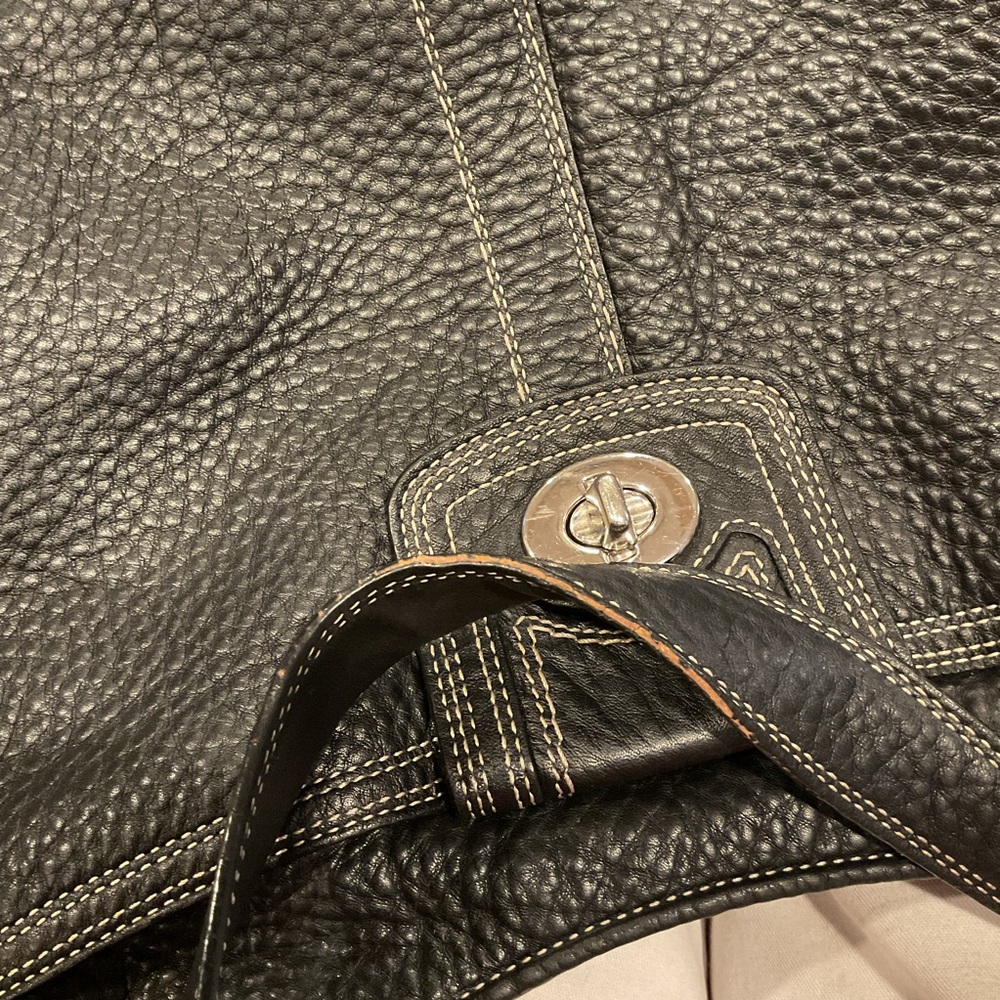 Vintage Coach Black HAMILTON Pebbled Leather Shoulder bag - Picture 10 of 10